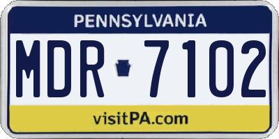 PA license plate MDR7102