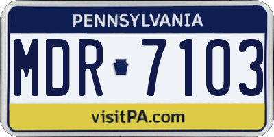 PA license plate MDR7103