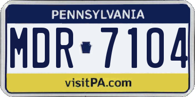 PA license plate MDR7104