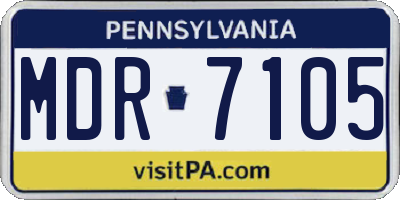 PA license plate MDR7105