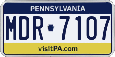 PA license plate MDR7107