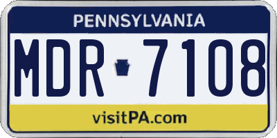 PA license plate MDR7108