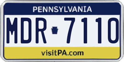 PA license plate MDR7110