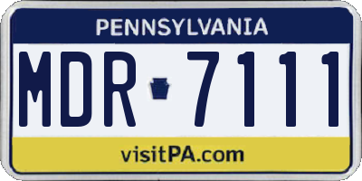 PA license plate MDR7111