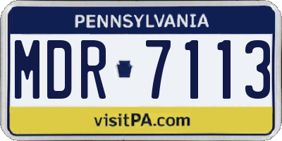PA license plate MDR7113