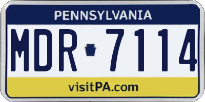PA license plate MDR7114