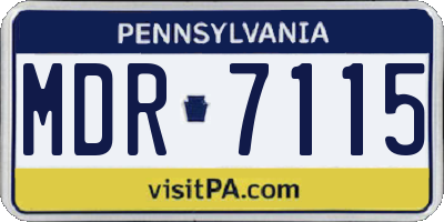 PA license plate MDR7115