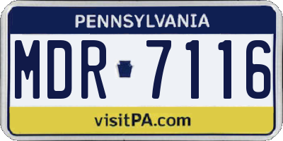 PA license plate MDR7116