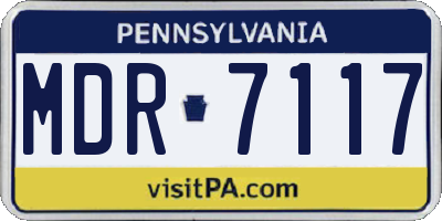 PA license plate MDR7117