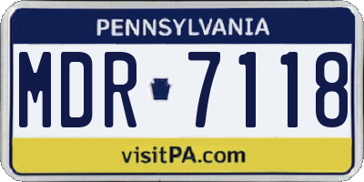 PA license plate MDR7118