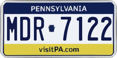 PA license plate MDR7122