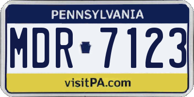 PA license plate MDR7123