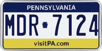 PA license plate MDR7124