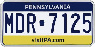 PA license plate MDR7125