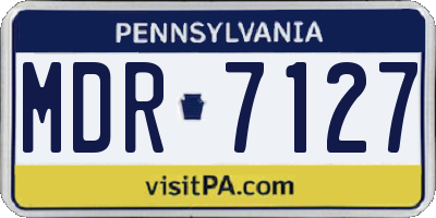 PA license plate MDR7127