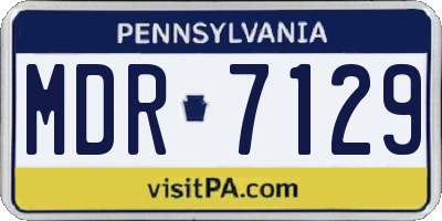 PA license plate MDR7129