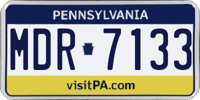 PA license plate MDR7133