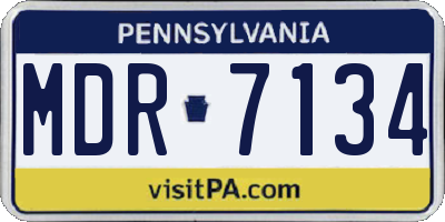 PA license plate MDR7134