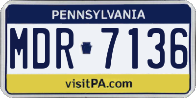 PA license plate MDR7136