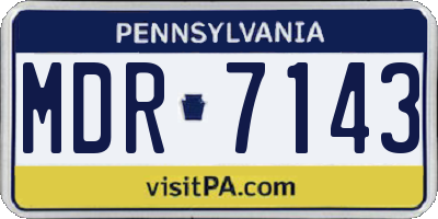 PA license plate MDR7143