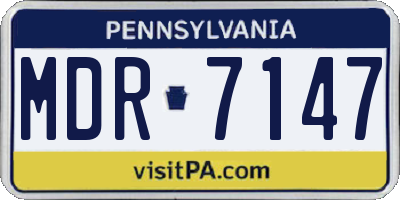 PA license plate MDR7147