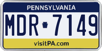 PA license plate MDR7149