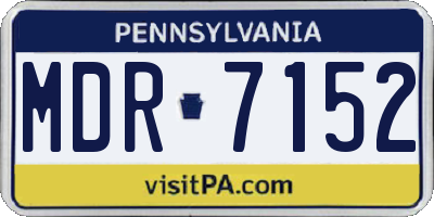 PA license plate MDR7152