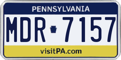 PA license plate MDR7157