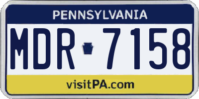 PA license plate MDR7158