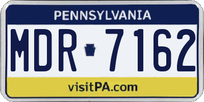 PA license plate MDR7162