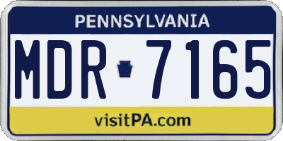 PA license plate MDR7165