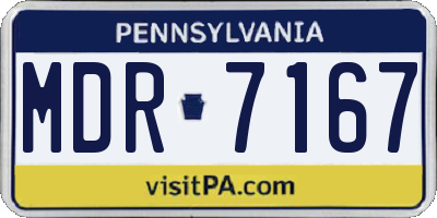 PA license plate MDR7167