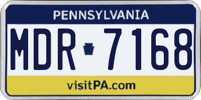 PA license plate MDR7168