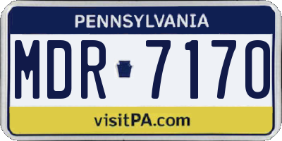 PA license plate MDR7170