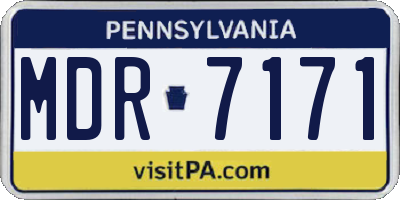 PA license plate MDR7171
