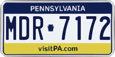PA license plate MDR7172