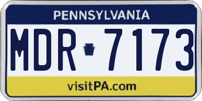 PA license plate MDR7173