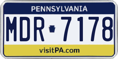 PA license plate MDR7178