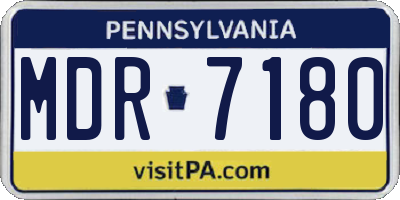 PA license plate MDR7180