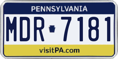 PA license plate MDR7181