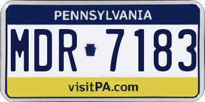 PA license plate MDR7183