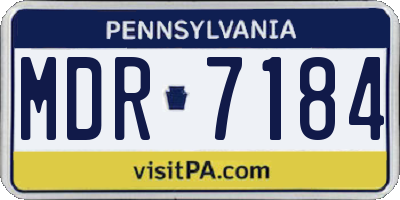 PA license plate MDR7184