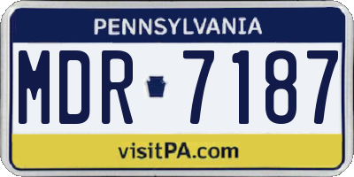 PA license plate MDR7187