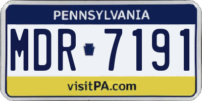 PA license plate MDR7191