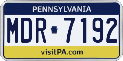 PA license plate MDR7192