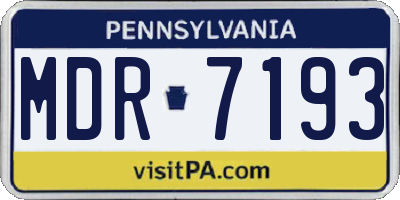 PA license plate MDR7193