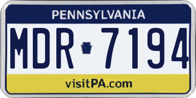 PA license plate MDR7194