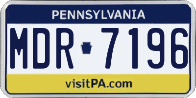 PA license plate MDR7196
