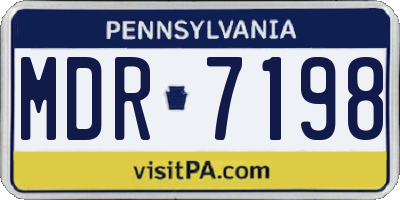 PA license plate MDR7198