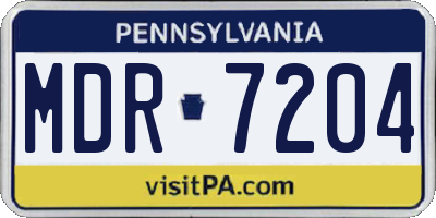 PA license plate MDR7204